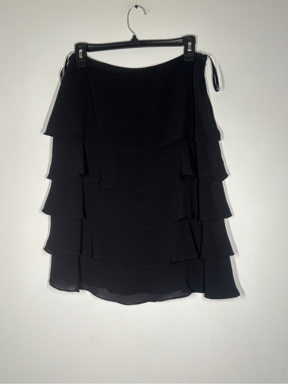 Vintage Y2K B. Moss Black Tiered Ruffle Skirt Size 6